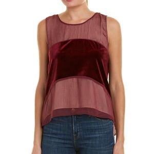 NEW Foxiedox Dante Red Velvet Tank Top Sheer XS